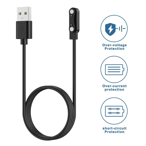 Vista 3 de Paquete de 2 cables de carga magnéticos USB para reloj inteligente DA, cable de carga de repuesto de 3.3 pies para reloj inteligente de 2 pines