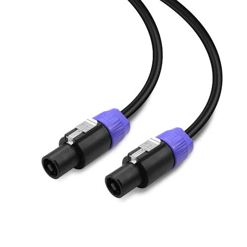 Vista 2 de Cable Speakon a Speakon, 12AWG 2 pines NL2FC altavoz macho a macho cable amplificador de audio profesional (6.6 ft/6.6 pies)