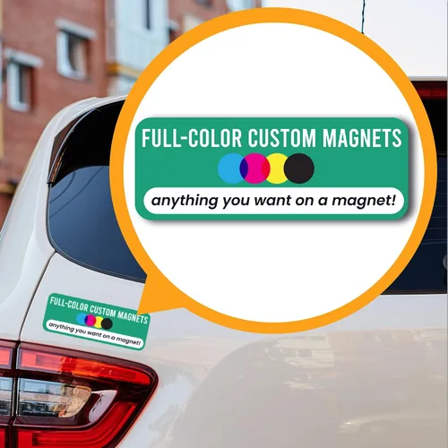 Vista 9 de Magnet Me Up Calcomanía magnética personalizable con texto personalizado, diseña tu propio imán de automóvil, 3 x 10 pulgadas, para negocios Solo