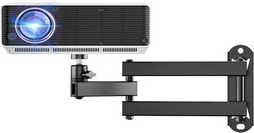 Vista 18 de WALI Soporte de techo para proyector, soporte universal para proyector de perfil bajo con brazos retráctiles y función de ajuste múltiple Blanco
