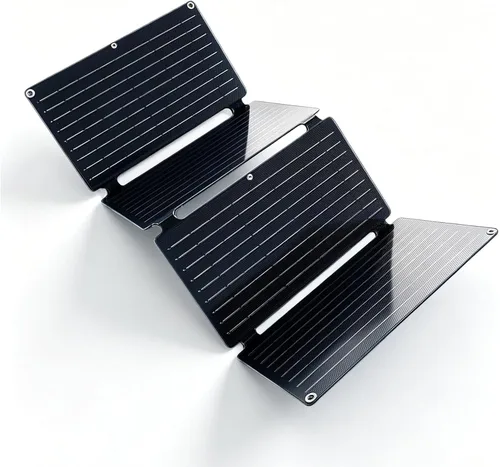 Vista 12 de Panel solar portátil de tres pliegues de 20 W, cargador solar monocristalino de 1.2 libras con salida USB-A, USB-C y 18 V CC, revestimiento ETFE