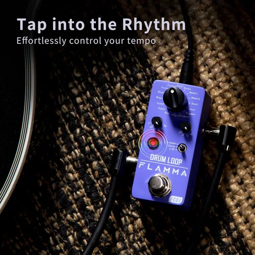 Vista 3 de Pedal looper FLAMMA FC01 y máquina de ritmos 2 en 1, pedales de guitarra con looper de tambor, tiempo de bucle de 20 minutos con 16 ritmos