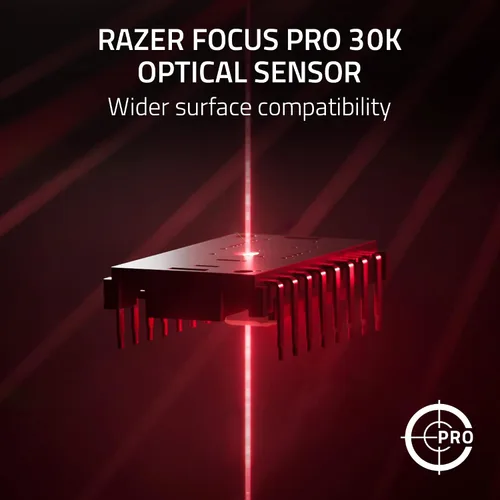 Vista 4 de Razer DeathAdder V3 Pro - Mouse inalámbrico para videojuegos 2.22oz ligero - Sensor óptico Focus Pro 30K - Interruptores ópticos Gen-3 - HyperSpeed