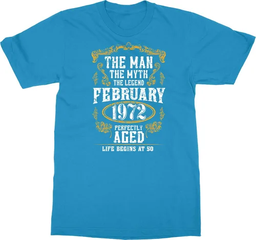 Vista 3 de Camiseta unisex con texto en inglés "Man Myth 50th Birthday" de febrero de 1972