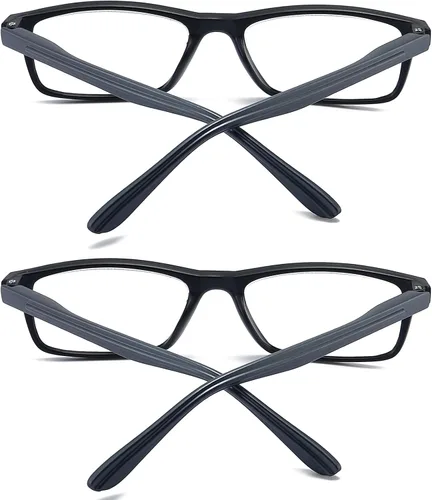Vista 8 de Lentes de lectura con bloqueo de luz azul para hombres y mujeres, marco rectangular, lectores de computadora con bisagra de resorte