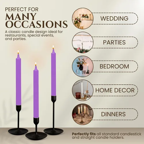 Vista 4 de Axiom Juego de 4 Velas - 10 Pulgadas Anti Goteo - Velas Altas Sin Perfume y Sin Humo - 9 Horas de Quemado - Velas Cónicas para el Hogar, Cenas