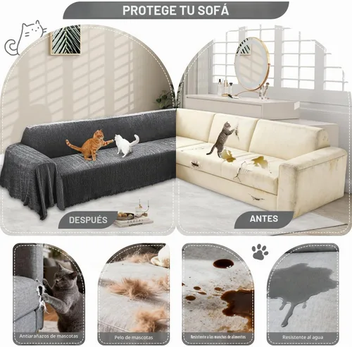 Vista 3 de Fundas de sofá seccional en forma de L 100% impermeables para esquinas, funda de sofá de chenilla con borla, funda de sofá suave y gruesa lavable