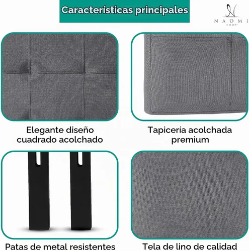 Vista 3 de Naomi Home Jessenia - Cabecero tapizado capitoné tamaño matrimonial/Queen
