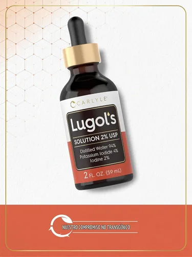 Vista 4 de Carlyle Lugols Yodo 2 por ciento 2 fl oz Solución de yoduro de potasio y yodo 2% gotas líquidas Solución de yoduro de potasio y yodo 2% gotas
