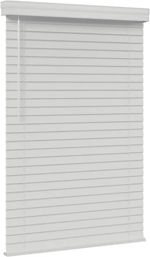 Vista 4 de Persianas imitación de madera sintética de 2 pulgadas para oscurecer habitaciones, sin cordón, color blanco