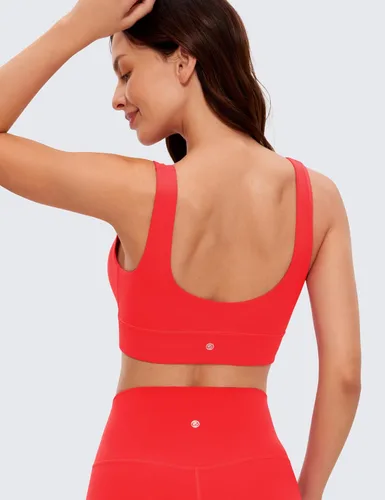 Vista 95 de CRZ YOGA Butterluxe - Brasier deportivo con espalda en U para mujer, cuello redondo, acolchado, de bajo impacto, para yoga, entrenamiento