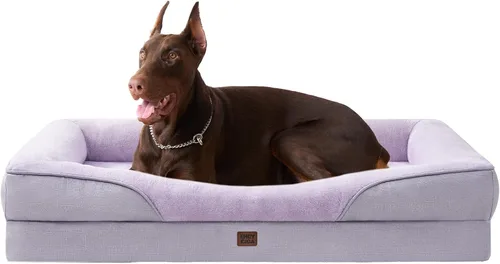 Vista 61 de EHEYCIGA Cama para perro de espuma viscoelástica para tamaño mediano, sofá ortopédico para perro con lados y forro impermeable, sofá cama lavable