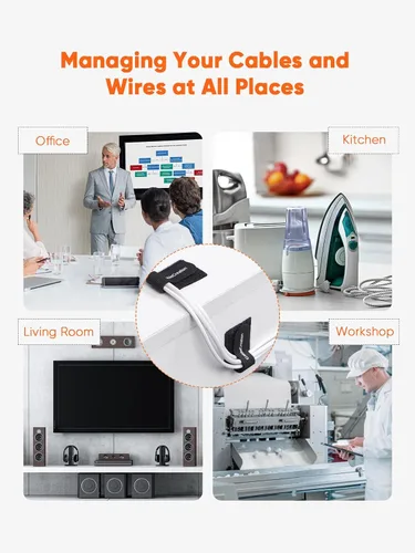Vista 3 de CableCreation Bridas para cables, resistentes correas autoadhesivas con pegamento trasero, correas de gestión de cables, organizador de cables