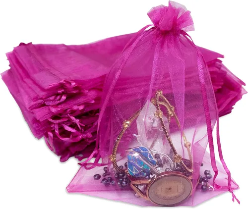 Vista 50 de TheDisplayGuys - Paquete de 48 bolsas de regalo de organza transparente negra de 2 x 2-3/4 pulgadas con cordón, bolsas de regalo para joyas, bolsas