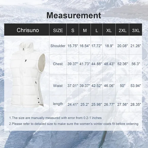 Vista 7 de Chrisuno Chalecos de invierno para mujer, ropa de abrigo ligera y acolchada