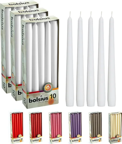 Vista 11 de Bolsius Velas alargadas blancas (10 pulgadas)