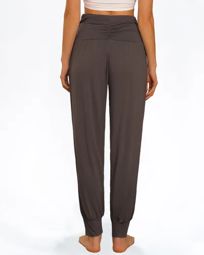 Vista 4 de Kivdol Paquete de 3 pantalones de yoga cómodos para mujer, holgados, de cintura alta, pantalones de entrenamiento cómodos con bolsillos