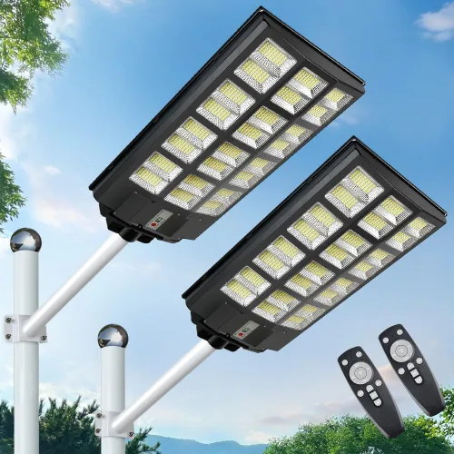 Vista 16 de 6000W Luz de calle LED solar para exteriores, luz de inundación de seguridad del atardecer al amanecer con control remoto, inalámbrica, impermeable