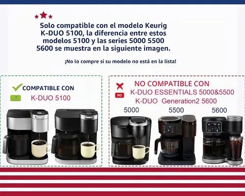 Vista 2 de Repuesto de cafetera de 12 tazas compatible con Keurig K-Duo Coffee Machin 5100, no compatible con Keurig Essentials y todas las cafeteras G2 K duo