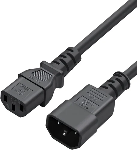 Vista 5 de CableCreation - Paquete de 2 cables de extensión de alimentación PDU C14 a C13 de 6 pies 18 AWG, 5.9 ft Cable de extensión de alimentación