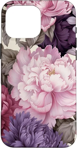 Vista 19 de Elegant Blush Pink And Purple Vintage Floral Rose And Peony Case for iPhone 16