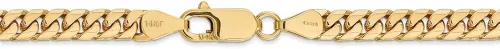 Vista 3 de Collar de cadena cubana de oro amarillo de 14 quilates de 0.197in, con cierre seguro de mosquetón, Metal