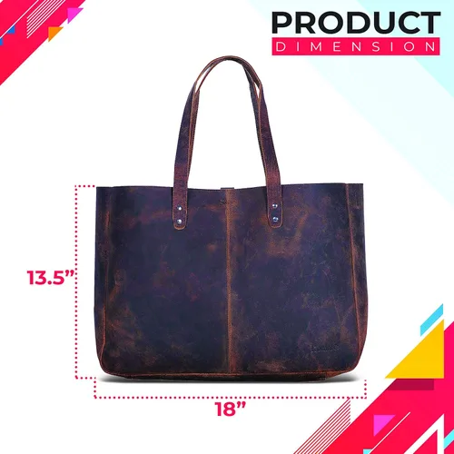 Vista 5 de KomalC Bolso de mano de cuero para mujer, bolso de viaje, bolso de compras, bolso de mensajero multiusos