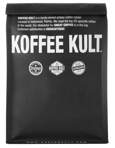 Vista 4 de Koffee Kult Café Brasil tostado medio, 100% café brasileño de origen único, tostado artesanal fresco (grano entero, bolsa de 12 onzas)
