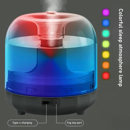 Vista 3 de Mini humidificadores portátiles, 2024 nuevos humidificadores pequeños de niebla fría de 16.9 fl oz para dormitorio, humidificador de escritorio USB