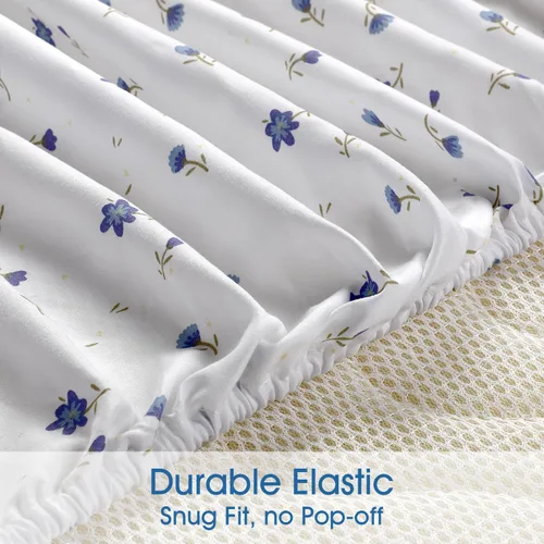 Vista 6 de HOMEIDEAS 6 piezas de sábanas impresas tamaño matrimonial, sábanas de microfibra cepillada extra suave con patrón de 1800 hilos, bolsillo profundo