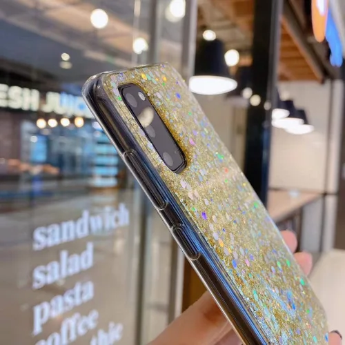 Vista 3 de Diseñada para Samsung Galaxy S22, con purpurina brillante para mujeres y niñas, bonita funda protectora de goma delgada para Galaxy S22 5G de 6.1