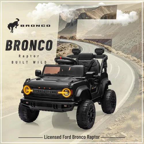 Vista 2 de YOFE Juguete de batería de 12V para niños, Ford Bronco Raptor Coche eléctrico para niños con control remoto para padres, camioneta con batería