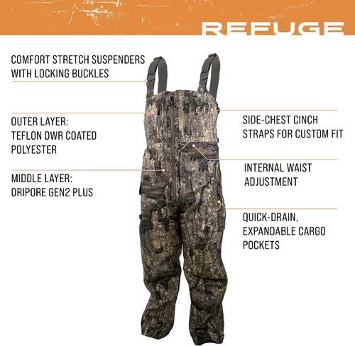 Vista 2 de FROGG TOGGS Babero de caza aislado Grand Refuge para hombre con forro extraíble Primaloft