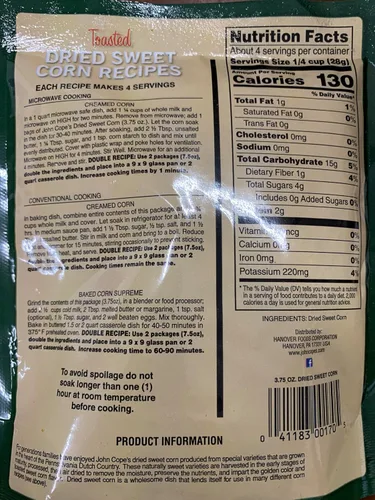 Vista 2 de AmishTastes COPES MAÍZ DULCE SECO, 3.75 onzas, 1 paquete