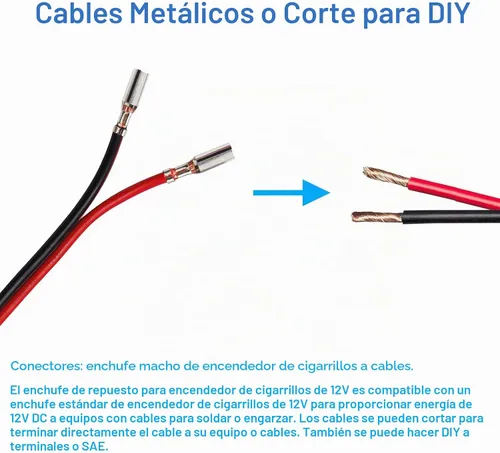 Vista 5 de Adaptador de enchufe de encendedor de cigarrillos de 12 V resistente con interruptor e indicador LED rojo para coche camión moto