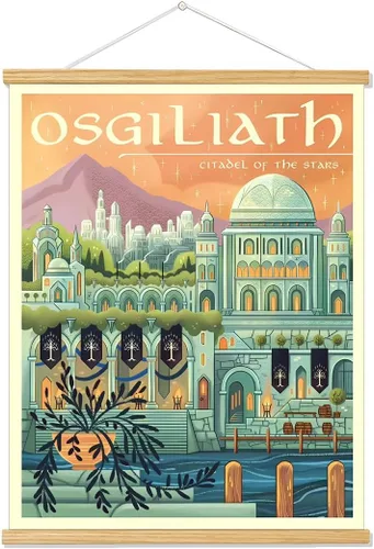 Vista 28 de Meksular Impresiones artísticas de pared de paisaje de la Tierra Media, pintura en lienzo, carteles de fantasía, imágenes de pared, para regalo
