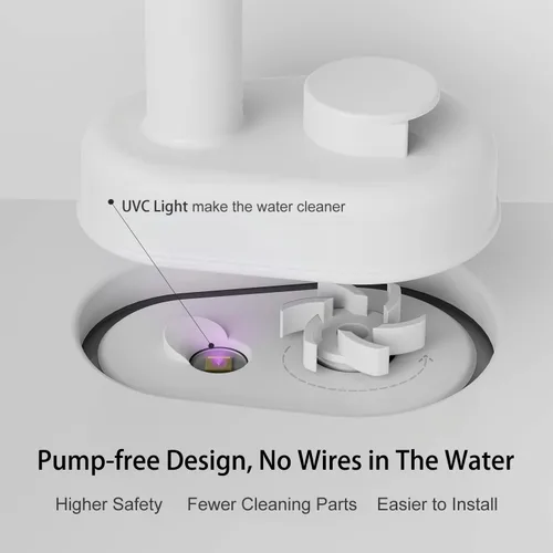 Vista 3 de Fuente de agua para gatos, fuente inalámbrica para gatos de 122 oz/3.6 L, fuente de agua inalámbrica para gatos en interiores, fuente de agua