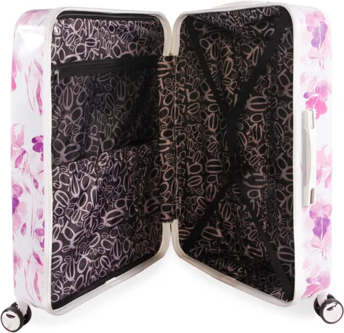 Vista 3 de bebe Alisa - Juego de maletas giratorias de 3 piezas para mujer, diseño floral morado, Floral púrpura, Alisa - Juego de maletas giratorias (3 piezas)
