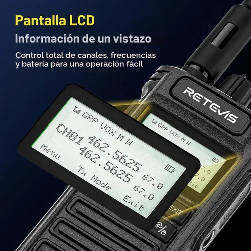 Vista 6 de Retevis RT86S Walkie Talkie profesional de largo alcance, para logística