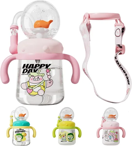 Vista 7 de Vaso para Beber con Chorro de Ballena, Tazas para Beber con Peso con Correas Ajustables, Vasos de Agua de Ballena de 300ml con Punta Suave