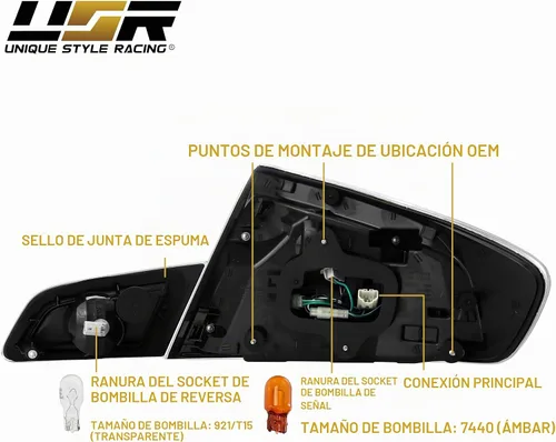 Vista 8 de USR 03-06 VQ Sedan Luz Trasera – Juego de Lámparas Traseras (Izquierda + Derecha) Par - Compatible con 2003-2004 Infiniti G35 4 Puertas Pre-Facelift
