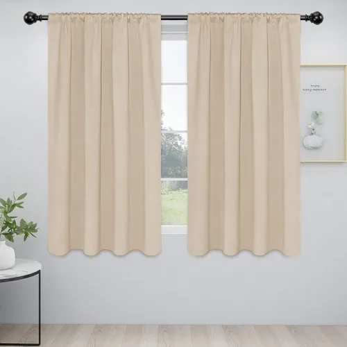 Vista 100 de Easy-Going - Cortinas opacas con bolsillo para varilla para dormitorio, cortinas de ventana para oscurecer la habitación para sala de estar