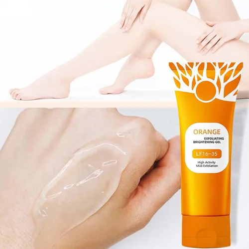 Vista 6 de Gel exfoliante naranja para cara y cuerpo, exfoliante profundo de poros, limpieza profunda de poros, geles exfoliantes de enzimas naranjas, gel