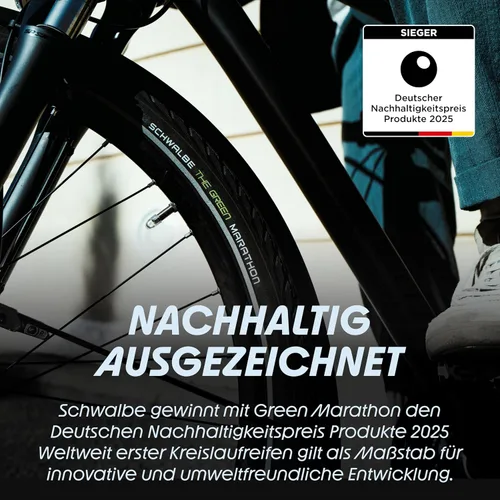 Vista 3 de Schwalbe Green Marathon Bicycle tyre – GreenGuard Puncture Protection – Schwalbe's Most Environmentally Friendly tyre – with ADDIX or ADDIX Eco