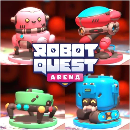 Vista 3 de Wise Wizard Games: Robot Quest Arena Juego de mesa de construcción de cubiertas