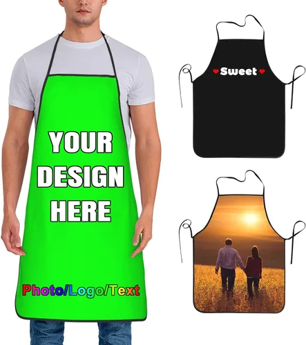 Vista 21 de Delantal de chef personalizado para hombres y mujeres, para cocinar, con nombre, logotipo, foto, regalos de cocina para familiares y amigos