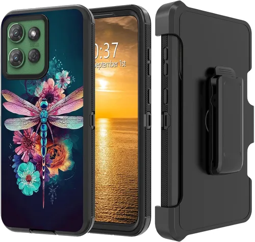 Vista 8 de Funda para Moto G Stylus 5G 2023 con funda de clip para cinturón y soporte, resistente de doble capa, resistente a prueba de golpes, para Motorola