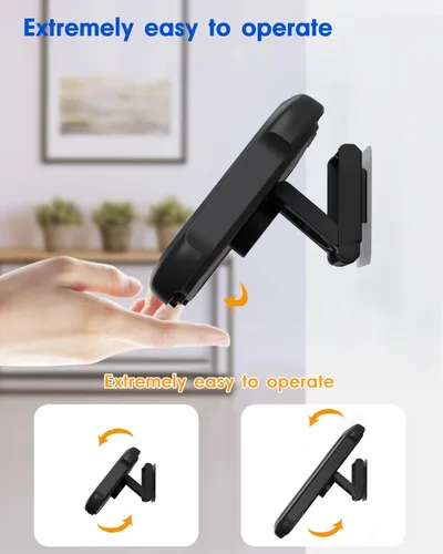 Vista 4 de Mistriddle Soporte para teléfono de ducha impermeable con rotación de 360°, ángulo ajustable, soporte para teléfono montado en pared para espejo