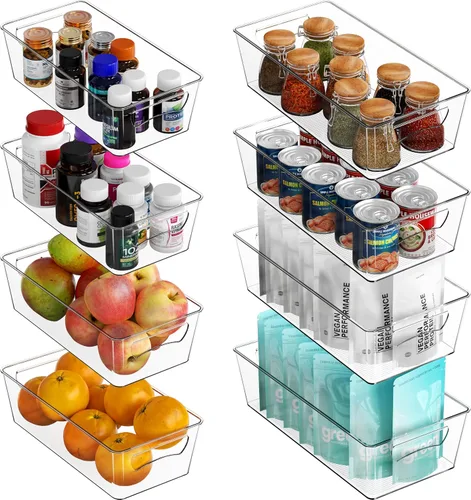 Vista 12 de Simple Houseware Organizador de latas de cocina transparente para gabinete/despensa/refrigerador/congelador/refrigerador para gabinete, despensa
