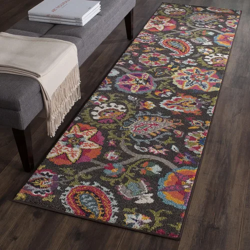 Vista 11 de SAFAVIEH Colección Monaco - Alfombra para pasillo, 2.2 x 6 pies, color marfil y multicolor, diseño floral bohemio, no desprende pelusa y de fácil